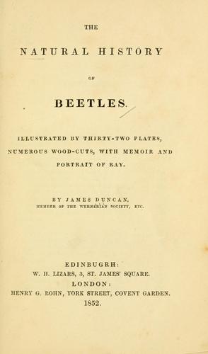 Cover for natural history of beetles