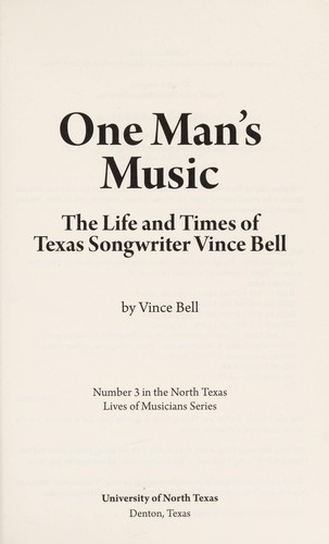 Cover for One man's music