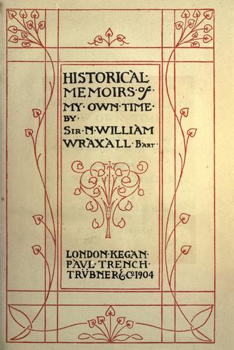 Cover for Historical memoirs of my own time