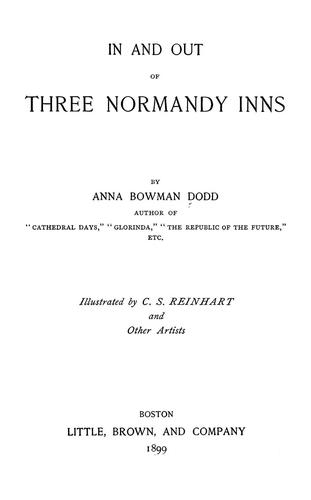 Cover for In and out of three Normandy inns.
