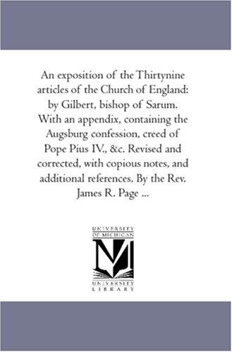 Cover for An Exposition of the Thirty-Nine Articles of the Church of England