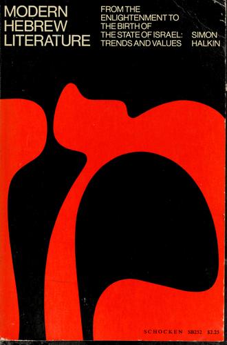 Cover for Modern Hebrew literature, from the Enlightenment to the birth of the State of Israel