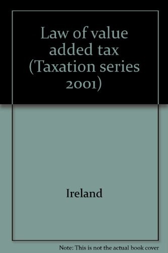 Cover for Law of value added tax.
