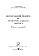 Cover for Diccionario filológico de literatura medieval española