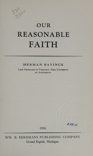 Cover for Our reasonable faith