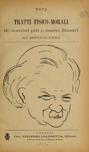 Cover for Trattie fisico-morali di uomini più o meno illustri del dopo-guerra