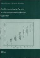 Cover for Das Menzerathsche Gesetz in informationsverarbeitenden Systemen