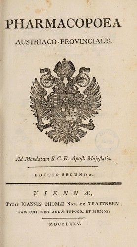 Cover for Pharmacopoea Austriaco-provincialis