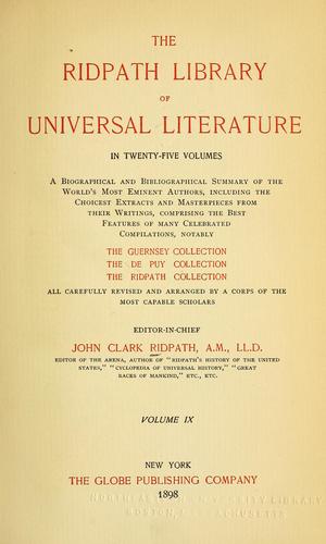 Cover for The Ridpath library of universal literature ...
