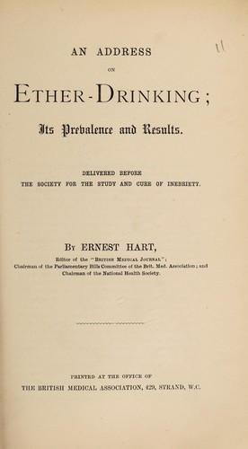 Cover for An address on ether-drinking