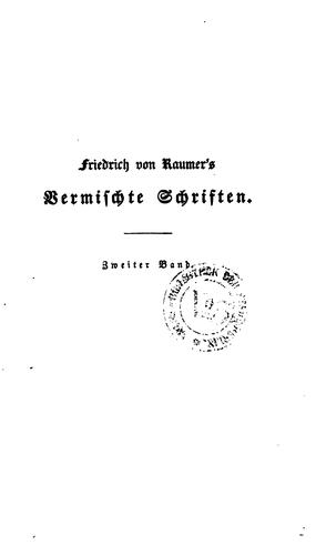 Cover for Vermischte Schriften