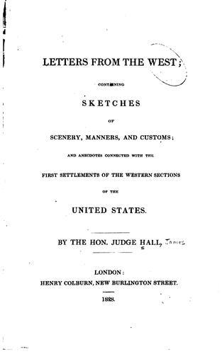 Cover for Letters from the West: Containing Sketches of Scenery, Manners, and Customs ...