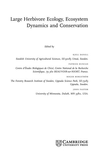 Cover for Large herbivore ecology, ecosystem dynamics and conservation