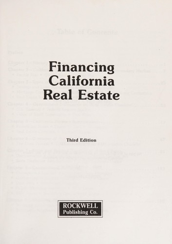 Cover for Financing california real estate