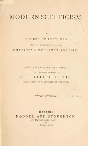 Cover for Modern scepticism
