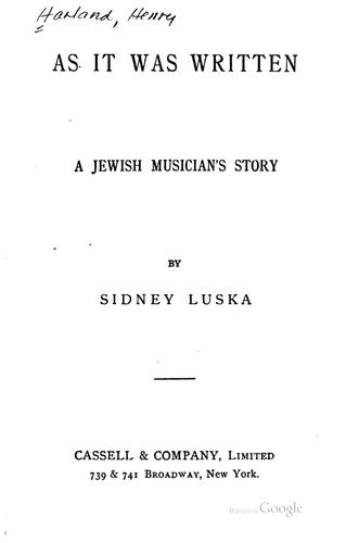 Cover for As it was written