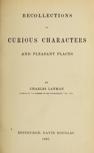Cover for Recollections of curious characters and pleasant places