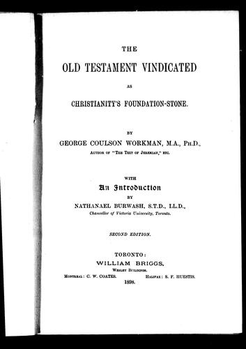 Cover for The Old Testament vindicated as Christianity's foundation stone
