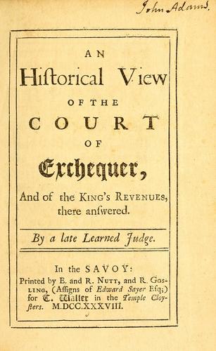 Cover for An historical view of the court of exchequer