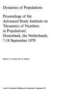 Cover for Dynamics of populations.