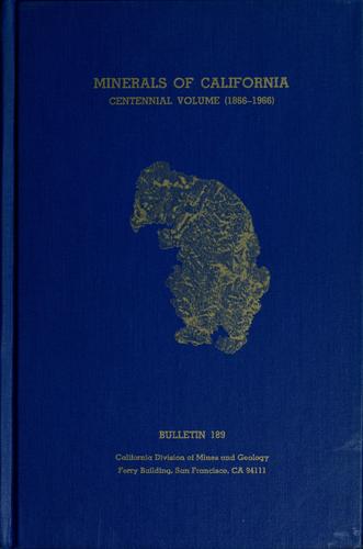 Cover for Minerals of California: centennial volume, 1866-1966