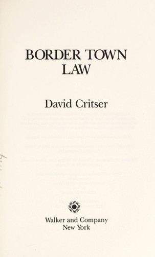 Cover for Border town law