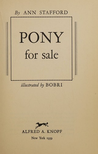 Cover for ... Pony for sale