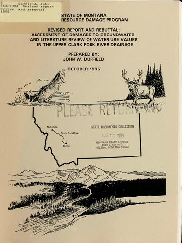 Cover for Revised report and rebuttal