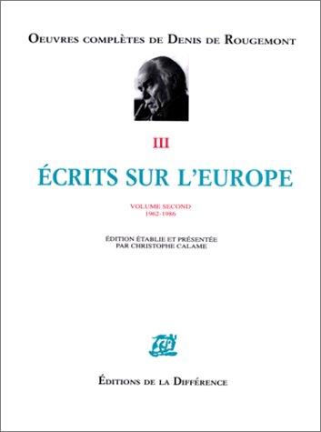 Cover for Ecrits sur l'Europe