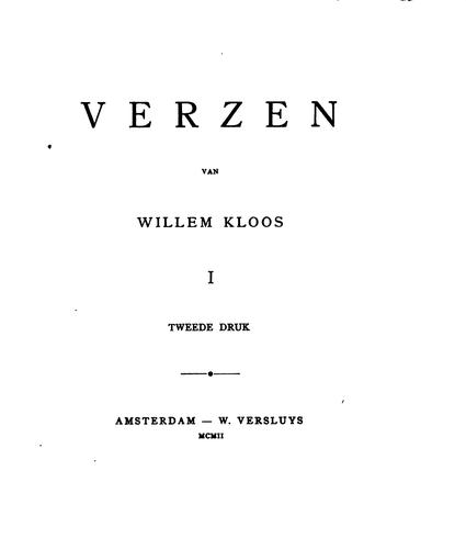 Cover for Verzen ...