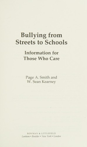 Cover for Bullying from Streets to Schools