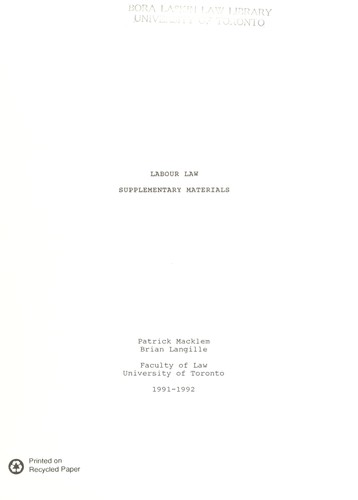 Cover for Labour law