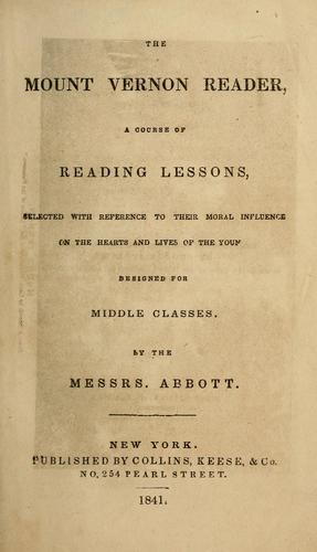 Cover for Mount Vernon reader