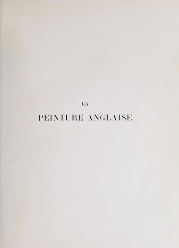 Cover for La peinture anglaise de ses origines à nos jours