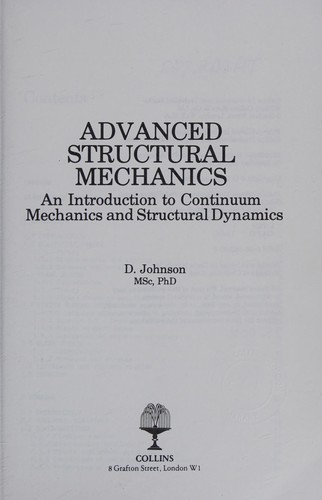 Cover for Advanced structural mechanics