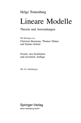 Cover for Lineare Modelle