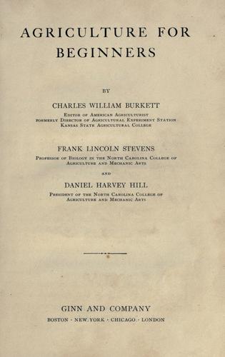 Cover for Agriculture for beginners