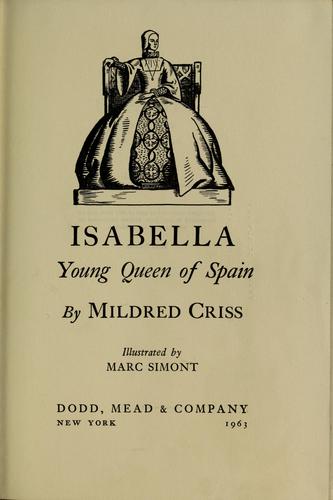 Cover for Isabella, young queen of Spain