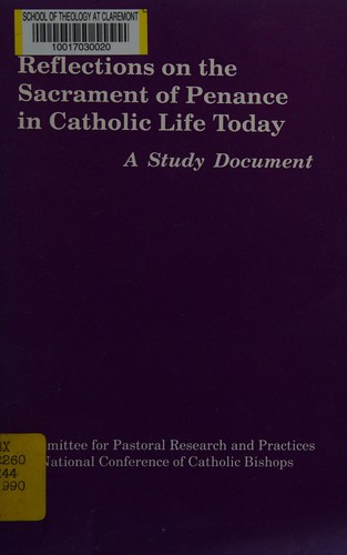 Cover for Reflections on the sacrament of penance in Catholic life today