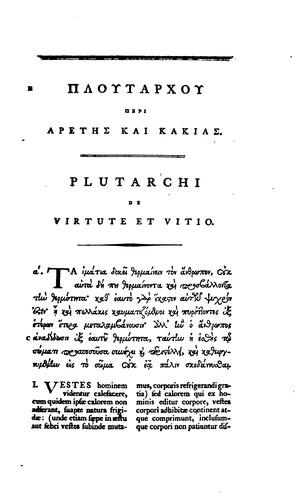 Cover for Ploutarchou tou Chairōneōs ta Ēthika: Plutarchi Chaeronensis Moralia, id est ...