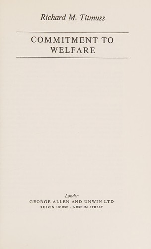 Cover for Commitment to welfare