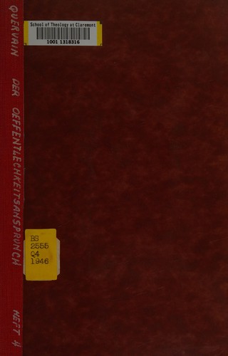 Cover for Der Oeffentlichkeitsanspruch des Evangeliums