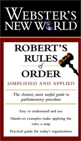Cover for Webster's New World Robert's rules of order