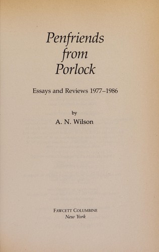 Cover for Penfriends from Porlock