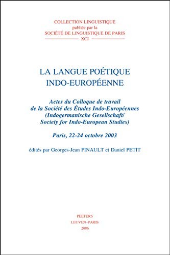 Cover for La langue poétique indo-européenne