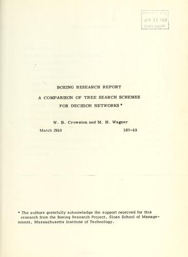 Cover for A comparison of tree search schemes for decision networks