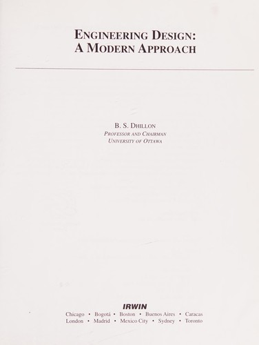 Cover for Engineering Design:A Modern Approach