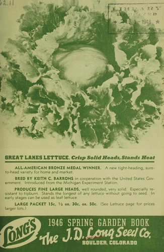 Cover for Long's 1946 spring garden book