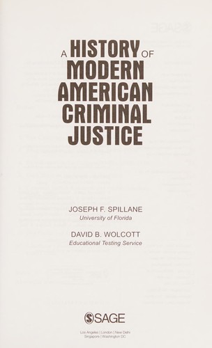 Cover for A history of modern American criminal justice