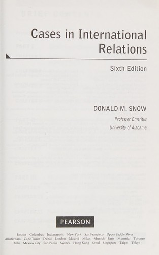 Cover for Cases in International Relations